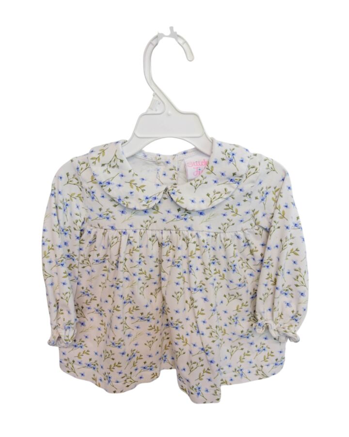 STITCHY FISH  WHITE  FLORAL  SHIRT-LS