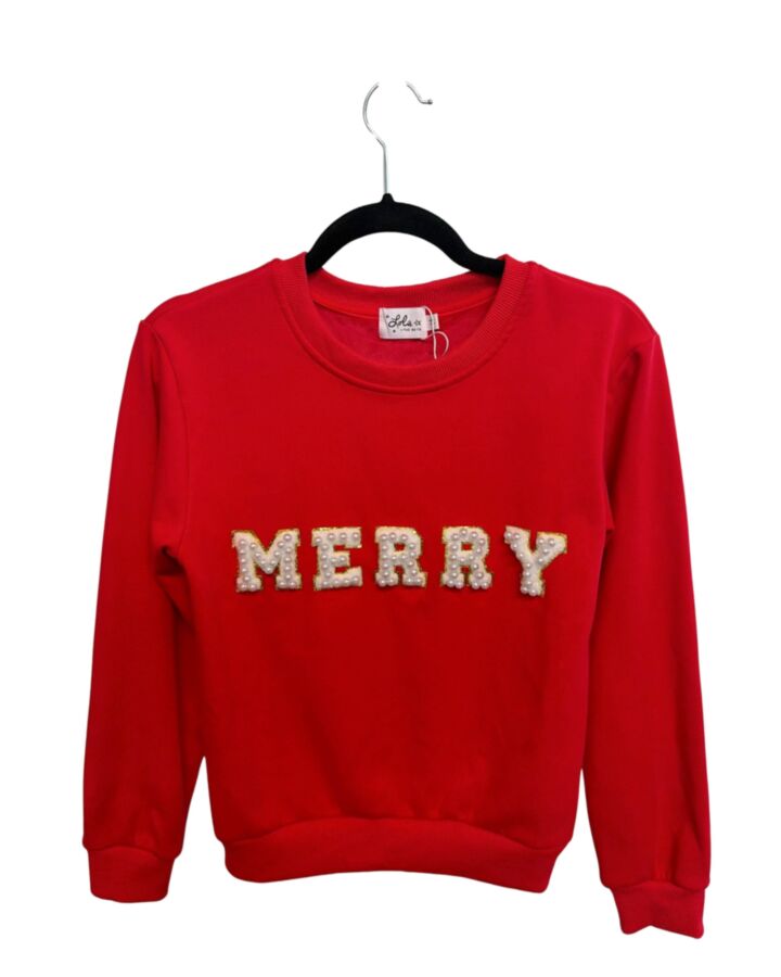LOLA + THE BOYS  RED    PULLOVER