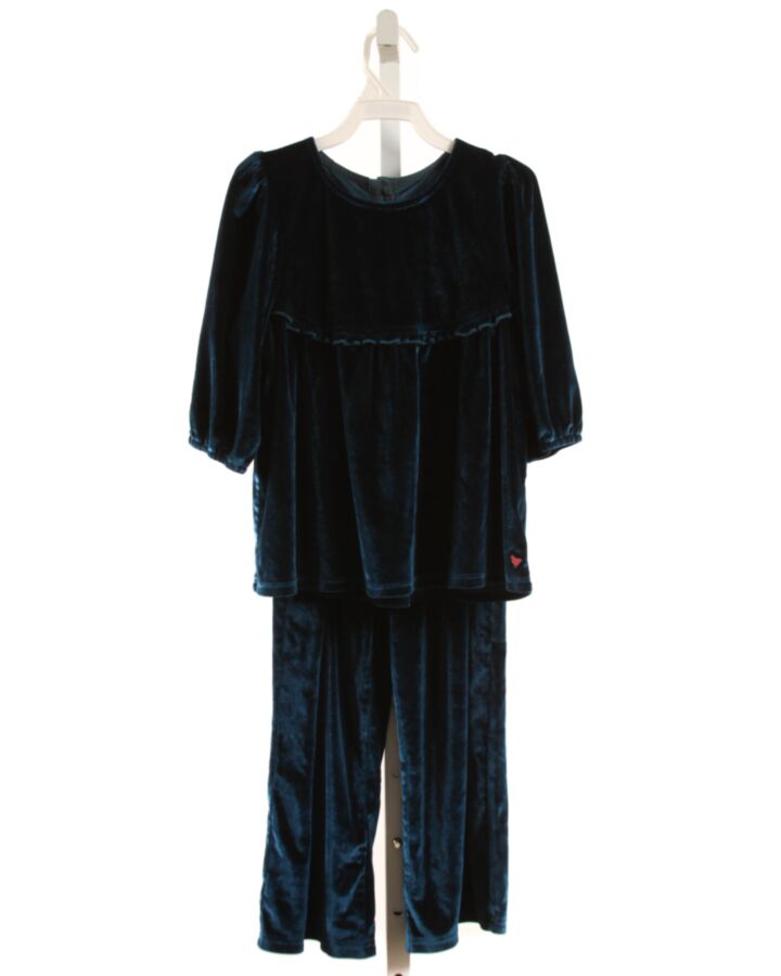 PINK CHICKEN  BLUE VELOUR  2-PIECE DRESSY OUTFIT