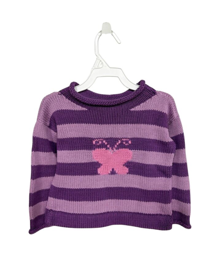 MJK KNITS  PURPLE  STRIPED  SWEATER