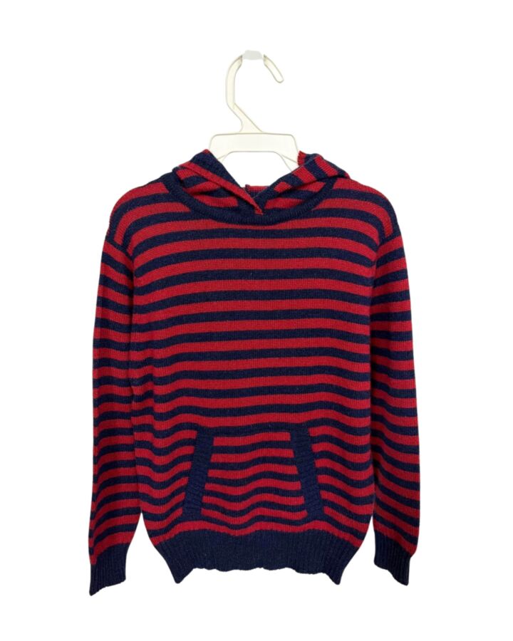 BRORA  RED CASHMERE STRIPED  PULLOVER