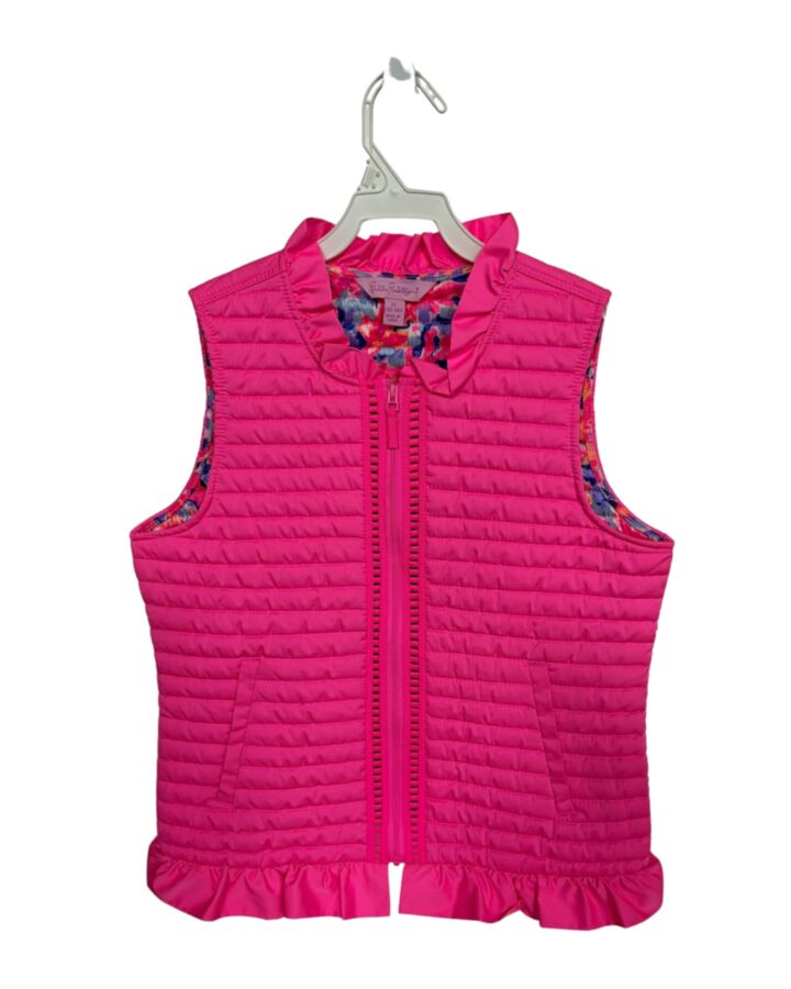 LILLY PULITZER HOT PINK VEST WITH RUFFLE