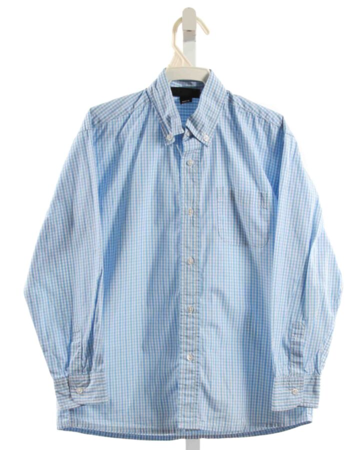 OSCAR DE LA RENTA  AQUA  PLAID  DRESS SHIRT