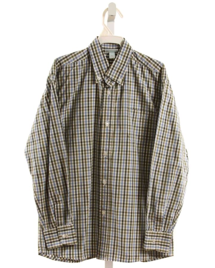 PAPO D'ANJO  FOREST GREEN  PLAID  DRESS SHIRT