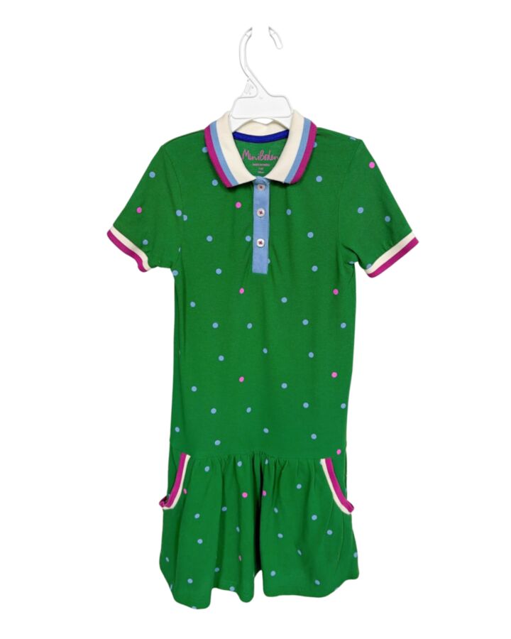 MINI BODEN  GREEN PIQUE POLKA DOT  DRESS