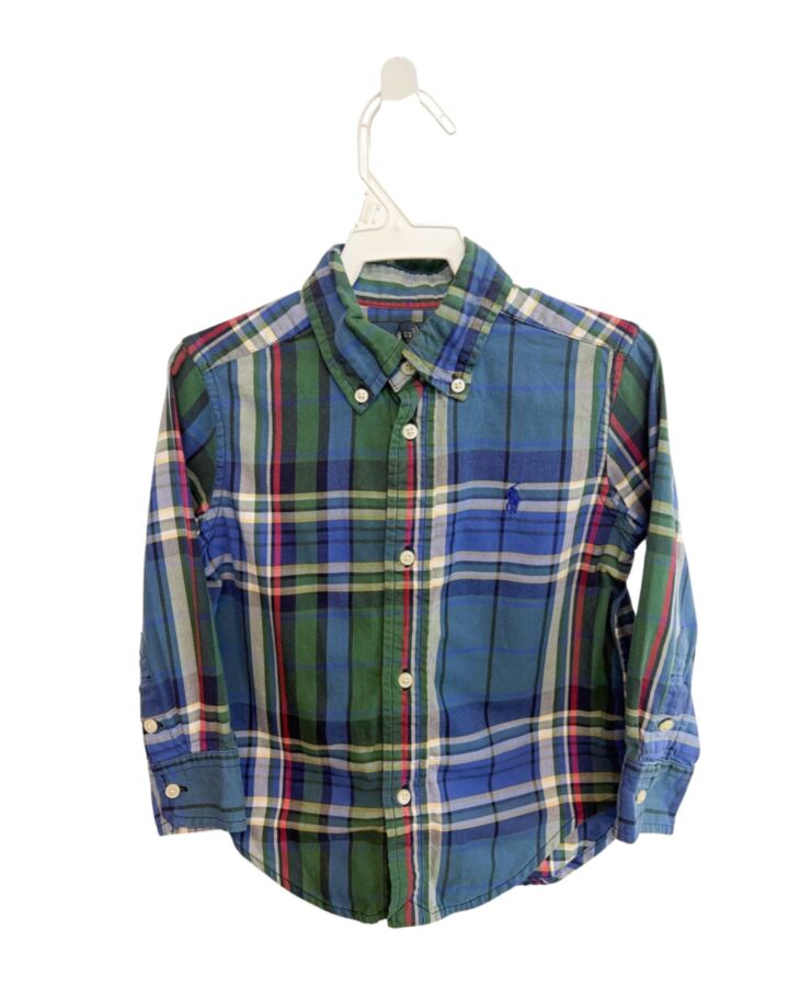 RALPH LAUREN  BLUE  PLAID  DRESS SHIRT