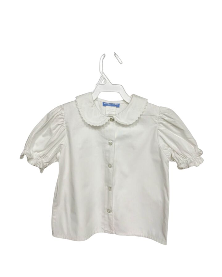 MONDAY'S CHILD  WHITE    DRESS SHIRT WITH RIC RAC