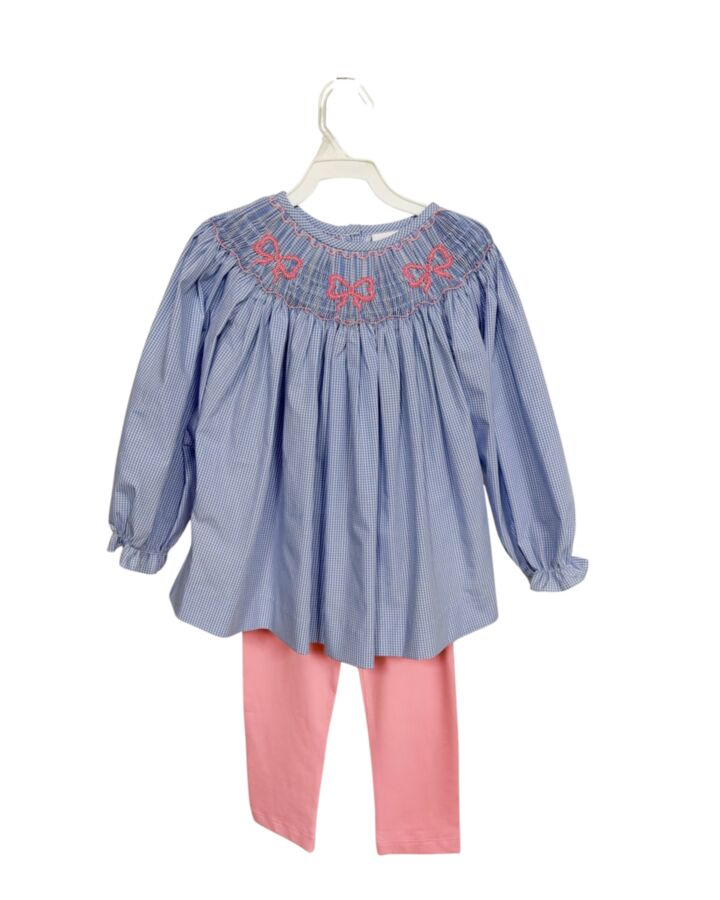 STITCHY FISH  BLUE  GINGHAM SMOCKED 2-PIECE OUTFIT