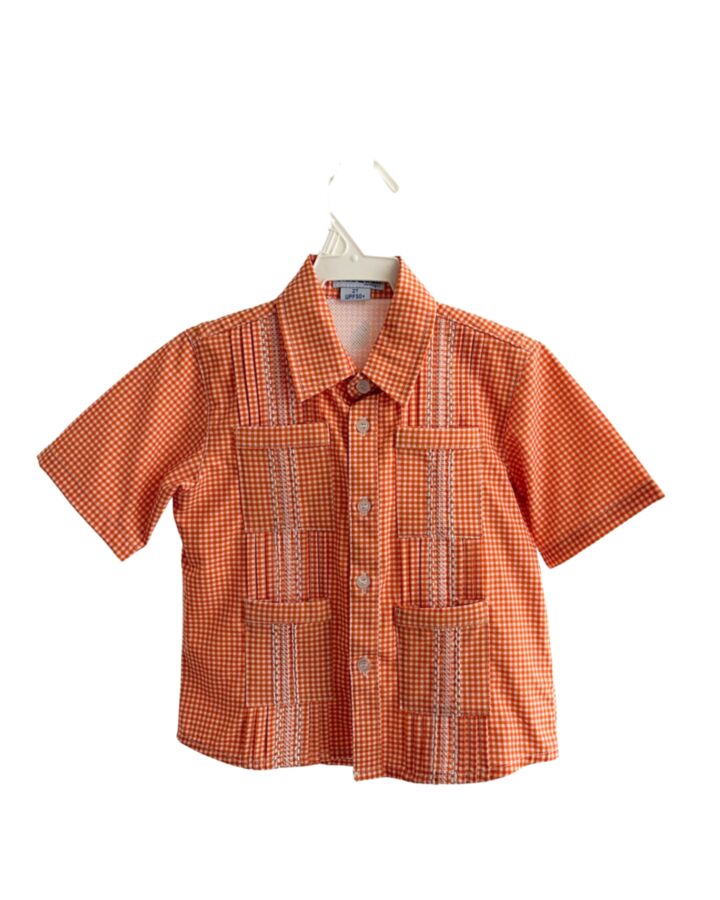 BLUE QUAIL  ORANGE  GINGHAM  SHIRT-SS