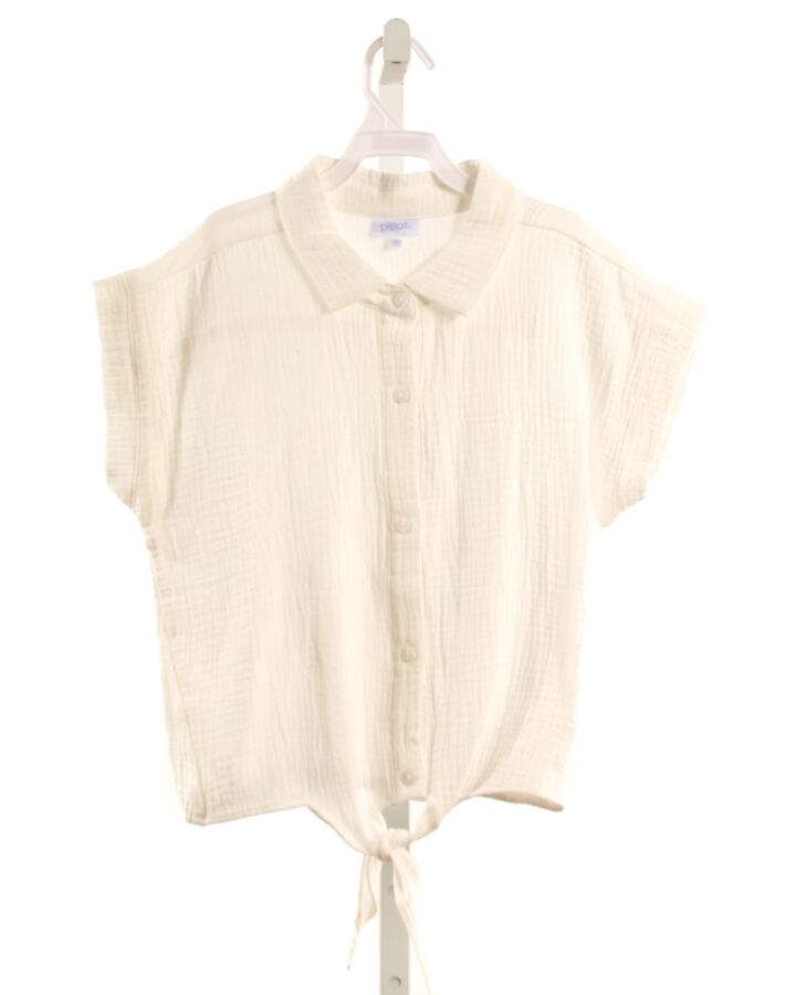 PLEAT.  CREAM KNIT  SHIRT-SS