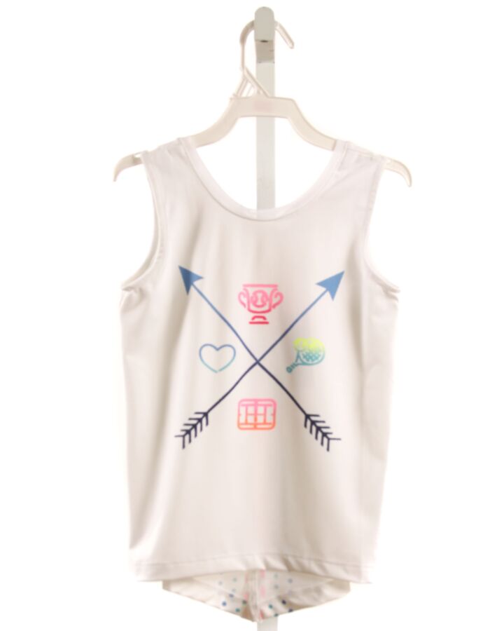 LUCKY IN LOVE  WHITE   PRINTED DESIGN KNIT TANK