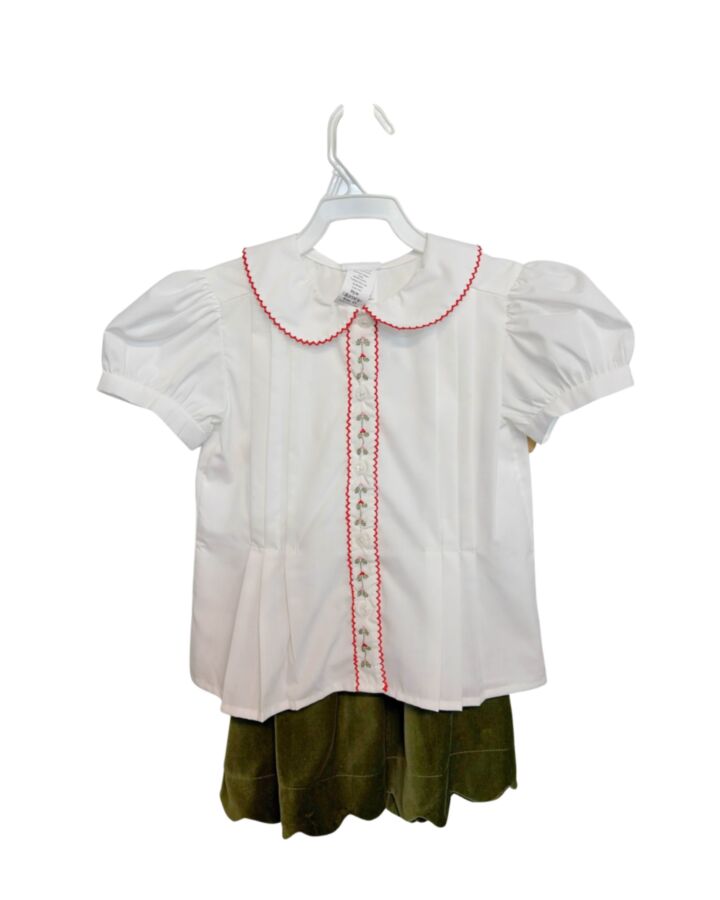 LULLABY SET  WHITE VELVET   2-PIECE DRESSY OUTFIT WITH PICOT STITCHING