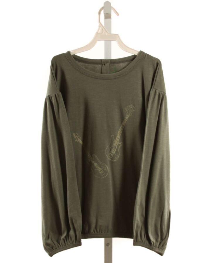 KATE QUINN  GREEN  PRINTED DESIGN KNIT LS SHIRT