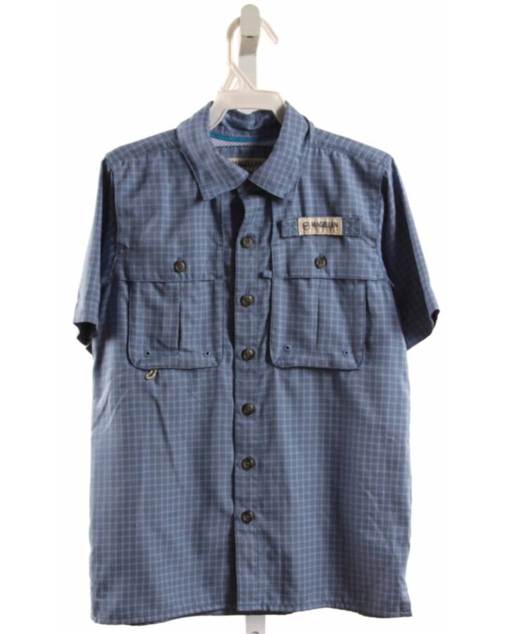 MAGELLAN  BLUE  GINGHAM  SHIRT-SS