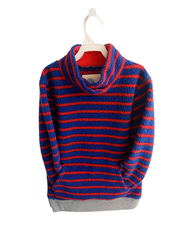MINI BODEN  RED FLEECE STRIPED  PULLOVER