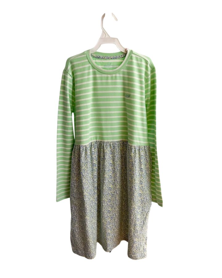 VINEYARD VINES  GREEN  STRIPED  KNIT DRESS