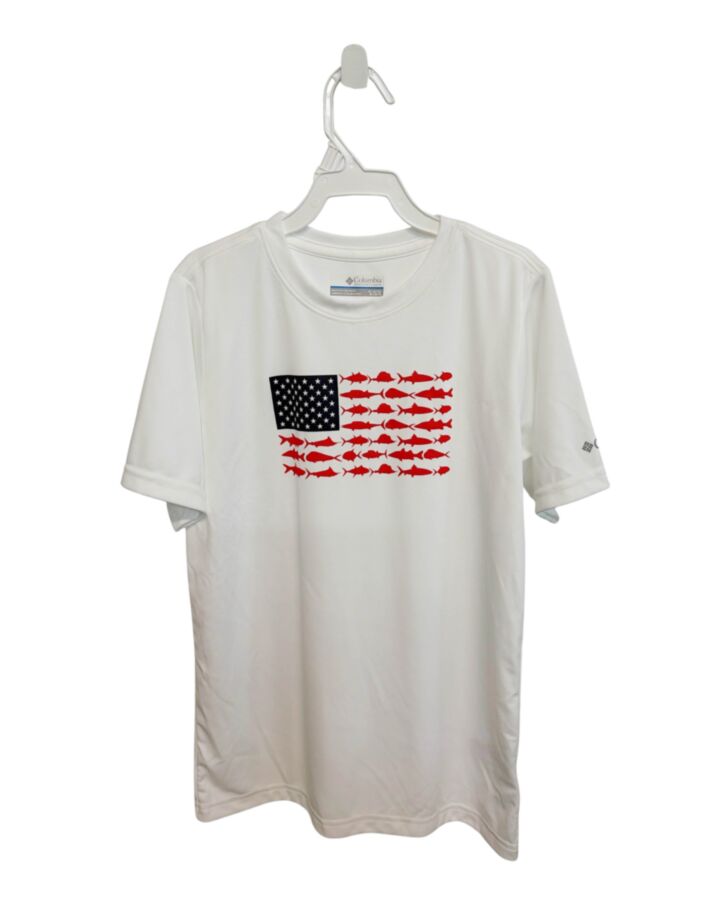 COLUMBIA  WHITE   PRINTED DESIGN T-SHIRT