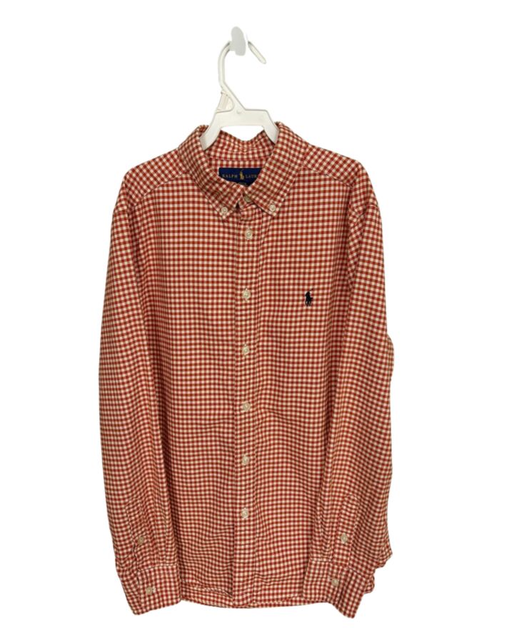 RALPH LAUREN  ORANGE  GINGHAM  DRESS SHIRT