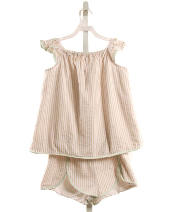 TWO GIRLS AND A BOY  IVORY SEERSUCKER STRIPED  2-PIECE OUTFIT