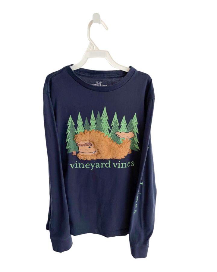 VINEYARD VINES  BLUE   PRINTED DESIGN KNIT LS SHIRT