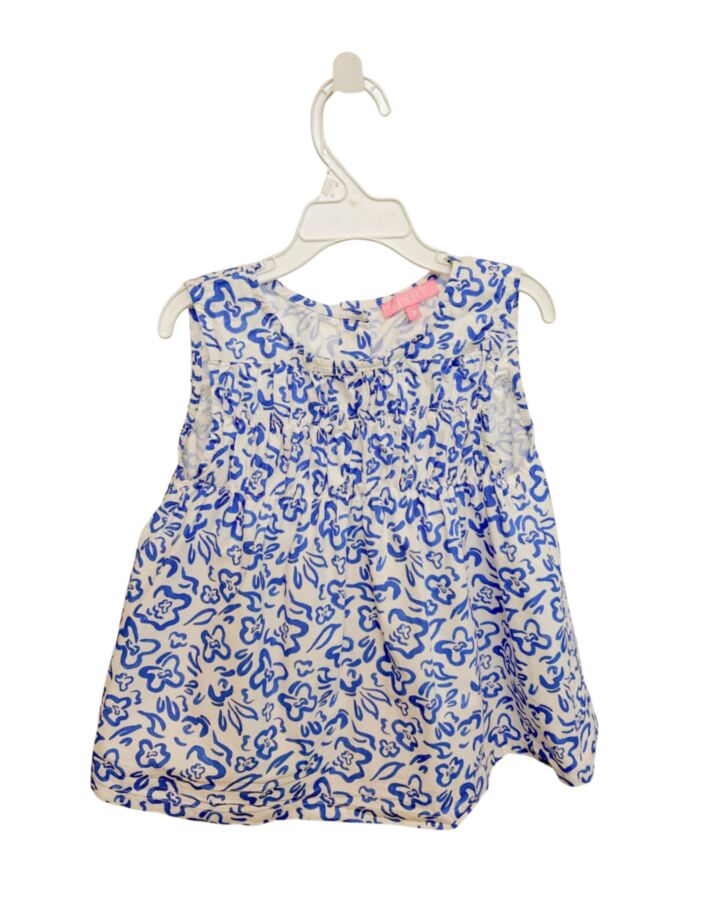 BISBY BY LITTLE ENGLISH  BLUE  FLORAL  SLEEVELESS SHIRT