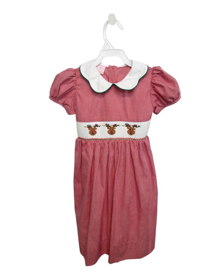 PETIT BEBE  RED  GINGHAM SMOCKED DRESS