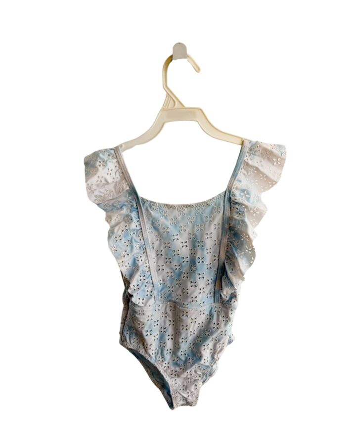 SHADE CRITTERS  BLUE EYELET   1-PIECE SWIMSUIT WITH RUFFLE