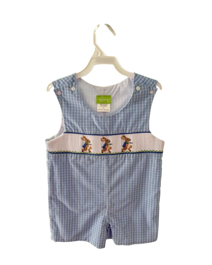 CLASSIC WHIMSY  BLUE  GINGHAM SMOCKED JON JON