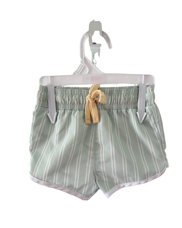 MINNOW  GREEN  STRIPED  SWIM TRUNKS
