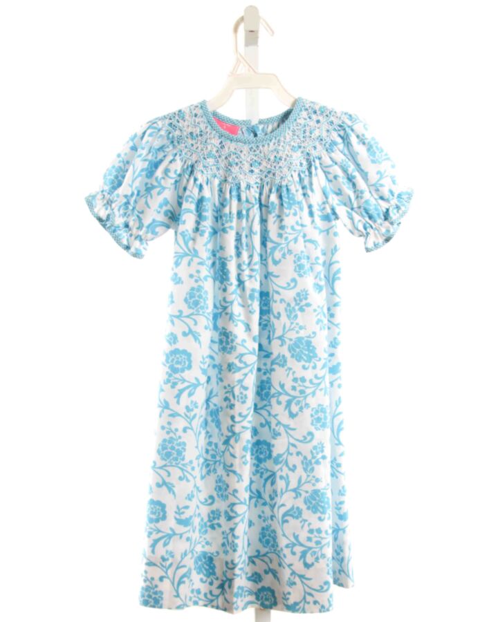 CLAIRE AND CHARLIE  AQUA  FLORAL SMOCKED DRESS