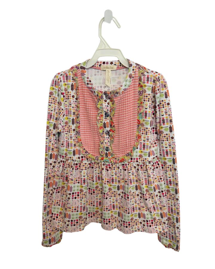 MATILDA JANE  PINK  FLORAL  KNIT LS SHIRT WITH RUFFLE
