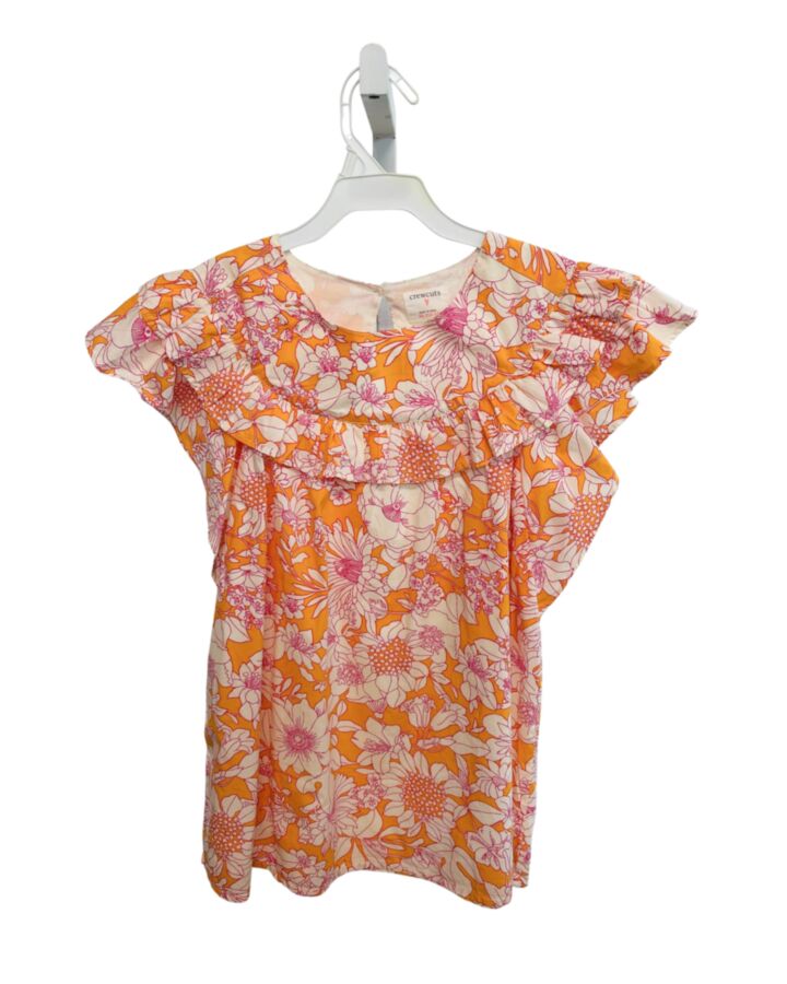 CREWCUTS  ORANGE  FLORAL  SHIRT-SS