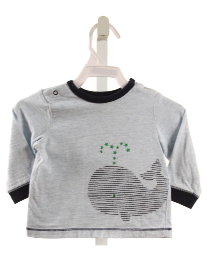 LITTLE ME  LT BLUE  EMBROIDERED KNIT LS SHIRT