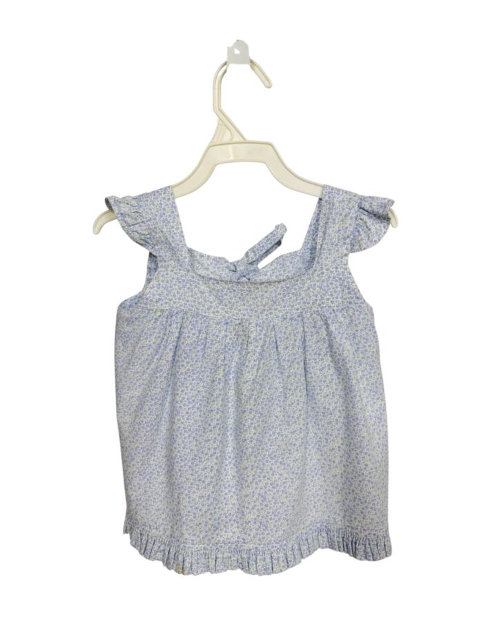 RED BEANS  BLUE  FLORAL  SLEEVELESS SHIRT