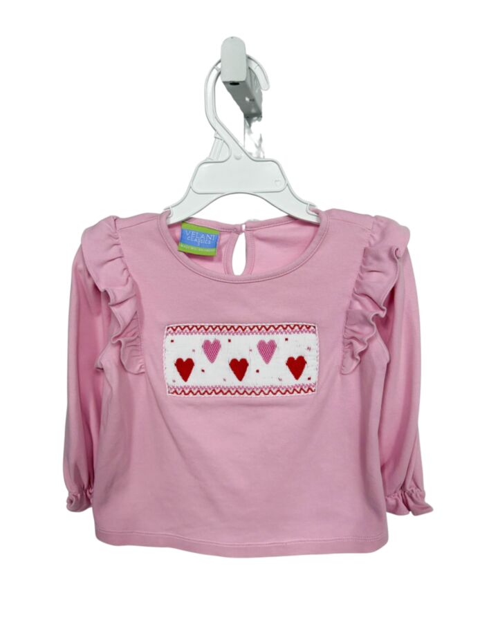 VELANI  PINK   SMOCKED KNIT LS SHIRT