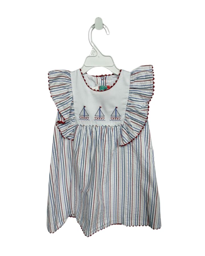 SHRIMP & GRITS  RED SEERSUCKER STRIPED  DRESS