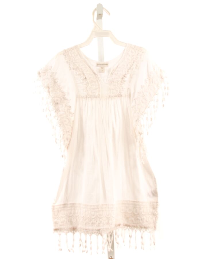 GARNET HILL  WHITE  COVER UP WITH LACE TRIM