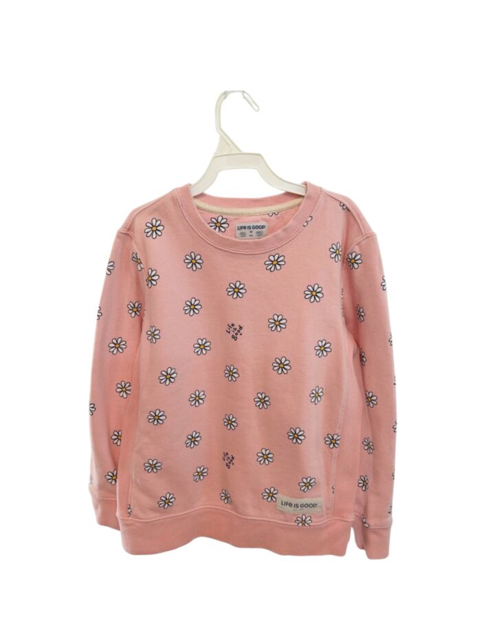 LIFE IS GOOD  PINK  FLORAL  PULLOVER