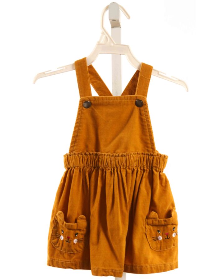 LITTLE ME  MUSTARD CORDUROY  EMBROIDERED DRESS