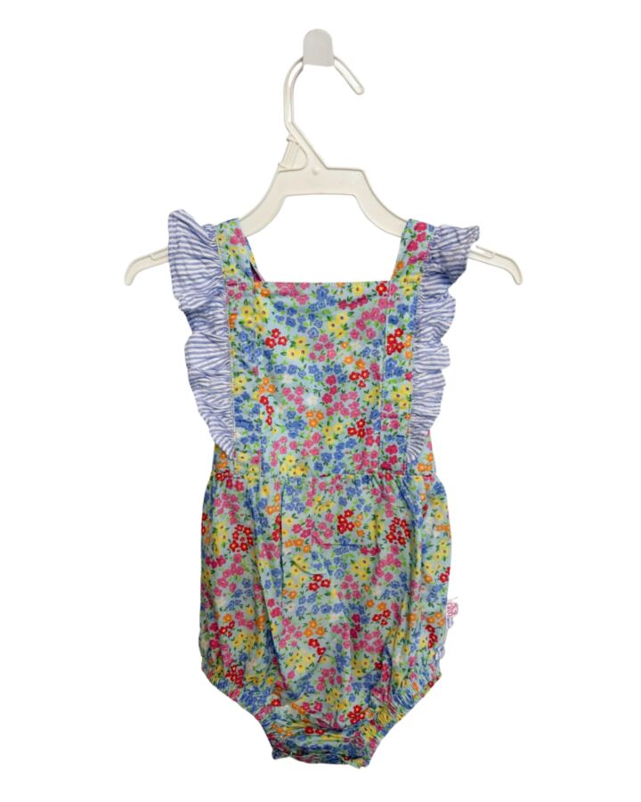 RUFFLE BUTTS  BLUE  FLORAL  BUBBLE