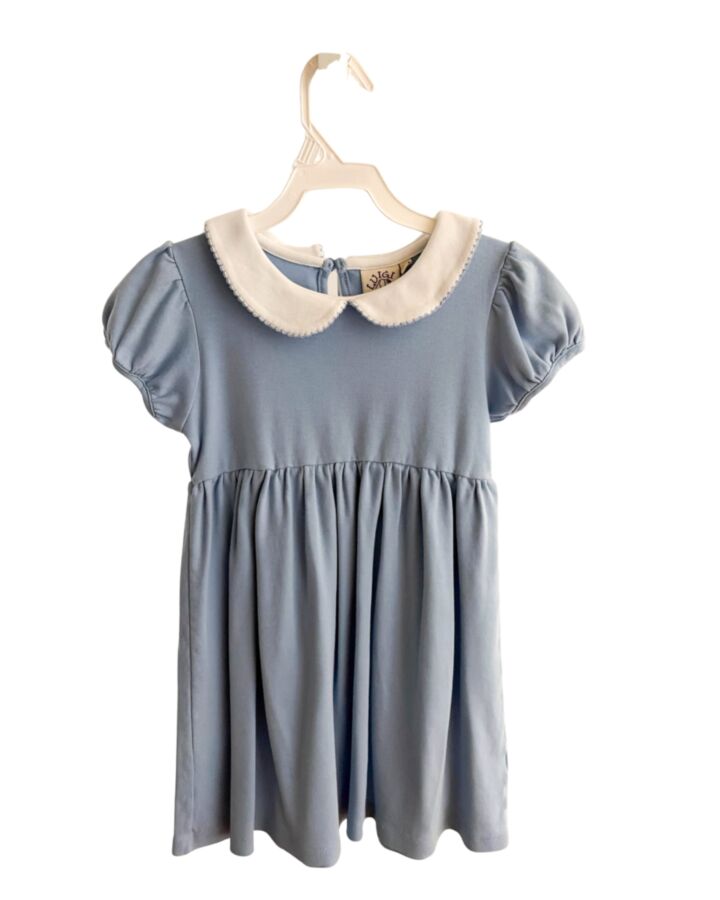 LUIGI  BLUE    KNIT DRESS WITH PICOT STITCHING