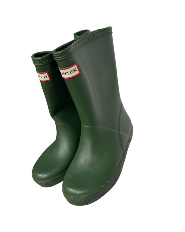 HUNTER GREEN BOOTS  *EUC SIZE TODDLER 10
