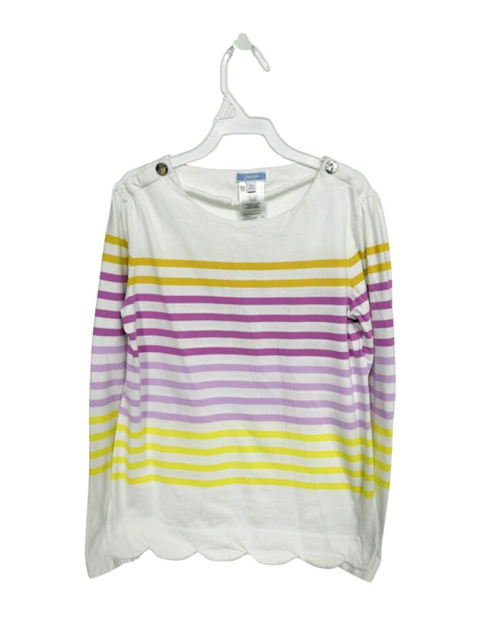 JACADI  WHITE  STRIPED  KNIT LS SHIRT