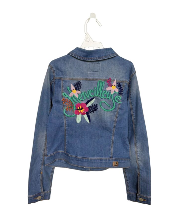 CATIMINI  DENIM DENIM FLORAL EMBROIDERED OUTERWEAR