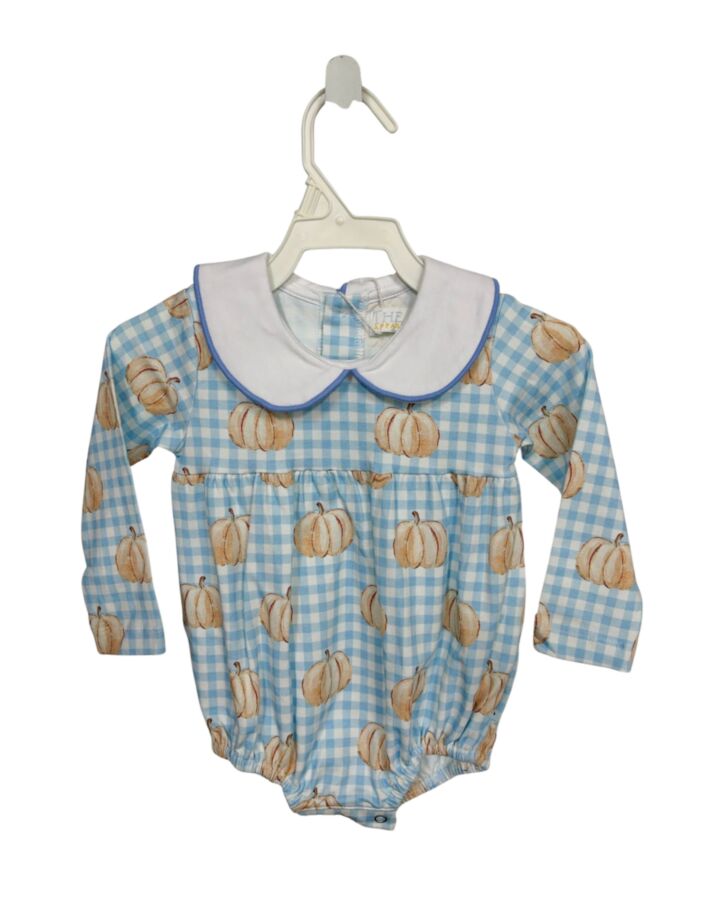 THE OAKS APPAREL   BLUE  GINGHAM  KNIT BUBBLE