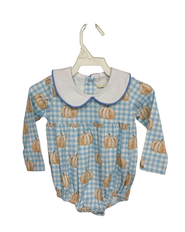 THE OAKS APPAREL   BLUE  GINGHAM  KNIT BUBBLE