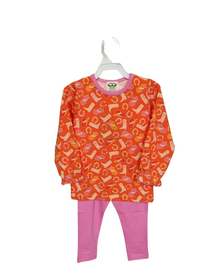 THE OAKS APPAREL   ORANGE    2-PIECE OUTFIT WITH PICOT STITCHING