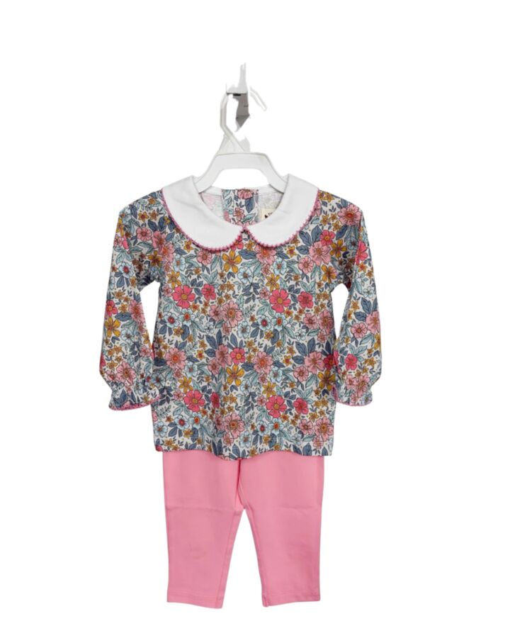 THE OAKS APPAREL   PINK  FLORAL  2-PIECE OUTFIT WITH PICOT STITCHING