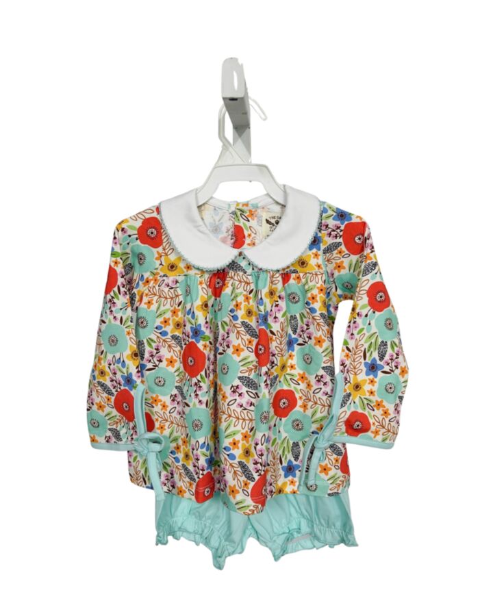 THE OAKS APPAREL   BLUE  FLORAL  2-PIECE OUTFIT WITH PICOT STITCHING