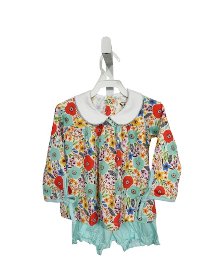 THE OAKS APPAREL   BLUE  FLORAL  2-PIECE OUTFIT WITH PICOT STITCHING